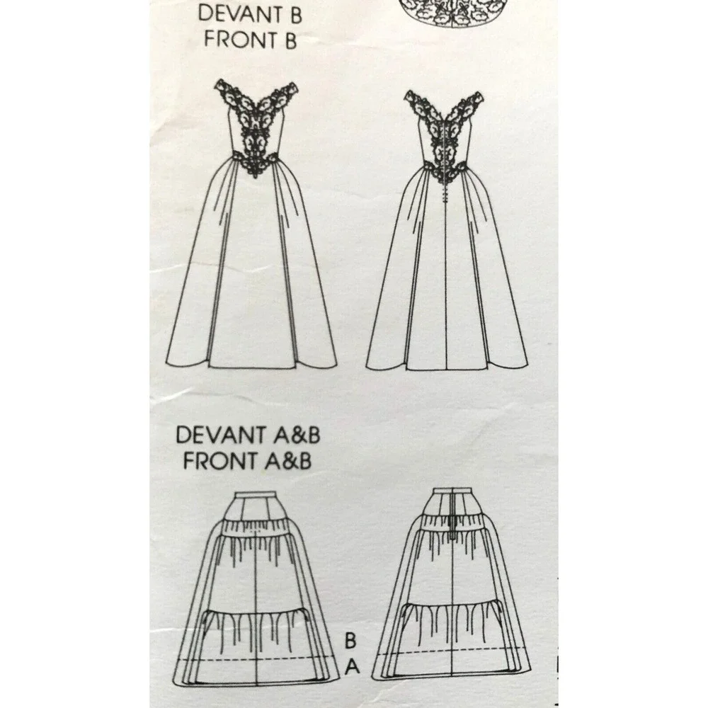 Vogue Bridal Edition Pattern 1980s Wedding Bride Bridesmaid Gowns 32.5